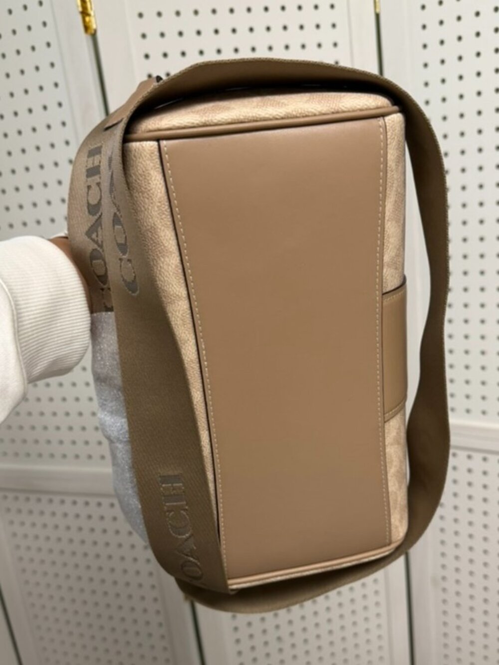 Coach Rowan Satchel Signature Canvas Cream Tan Sand Taupe CW376 Crossbody NWT - Picture 4 of 5